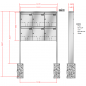 Preview: RENZ TETRO Edelstahl V4A-Ausführung, Anlage ohne Installationskasten, Kasten 370x440x145, 6-teilig, zum Einbetonieren,10-0-10238