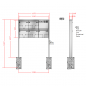 Preview: RENZ TETRO Edelstahl V4A-Ausführung, Anlage mit Installationskasten, Kasten 370x330x100, 5-teilig , zum Einbetonieren, 10-0-10244