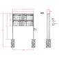 Preview: RENZ TETRO Edelstahl V4A-Ausführung, Anlage mit Installationskasten, Kasten 370x330x145, 5-teilig, zum Einbetonieren, 10-0-10251