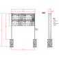 Preview: RENZ TETRO Edelstahl V4A-Ausführung, Anlage mit Installationskasten, Kasten 370x330x145, 6-teilig, zum Einbetonieren, 10-0-10252