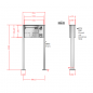 Preview: RENZ Basic (B) Edelstahl 3-seitig, Anlage mit Installationskasten, Kasten 370x330x145, 1-teilig, Installationskasten senkrecht mit Fußplatten zum Aufschrauben, 10-0-19018