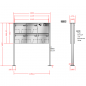 Preview: RENZ Basic (B) Edelstahl 3-seitig, Anlage mit Installationskasten, Kasten 370x330x145, 5-teilig, mit Fußplatten zum Aufschrauben, 10-0-19022