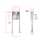 Preview: RENZ Basic (B) Edelstahl 3-seitig, Anlage mit Installationskasten, Kasten 370x330x145, 1-teilig Installationskasten waagerecht, mit Fußplatten zum Aufschrauben, 10-0-19025