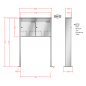 Preview: RENZ TETRO Edelstahl V4A-Ausführung, Anlage ohne Installationskasten, Kasten 370x440x145, 2-teilig, mit 2 Fußplatten, 10-0-19234