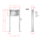Preview: RENZ TETRO Edelstahl V4A-Ausführung, Anlage mit Installationskasten, Kasten 370x330x100, 1-teilig Installationskasten senkrecht, mit 2 Fußplatten, 10-0-19240