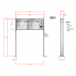 Preview: RENZ TETRO Edelstahl V4A-Ausführung, Anlage mit Installationskasten, Kasten 370x330x100, 2-teilig , mit 2 Fußplatten, 10-0-19241