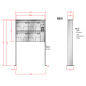 Preview: RENZ TETRO Edelstahl V4A-Ausführung, Anlage mit Installationskasten, Kasten 370x330x145, 4-teilig, mit 2 Fußplatten, 10-0-19250