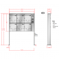 Preview: RENZ TETRO Edelstahl V4A-Ausführung, Anlage mit Installationskasten, Kasten 370x440x145, 6-teilig, mit 2 Fußplatten, 10-0-19259