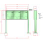 Preview: RENZ Quadra 4-seitig, Anlage ohne Installationskasten, Kasten 370x440x145, 3-teilig, mit 2 Fußplatten, 10-0-19317