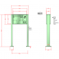 Preview: RENZ Quadra 4-seitig, Anlage mit Installationskasten, Kasten 370x330x145, 1-teilig Installationskasten senkrecht, mit 2 Fußplatten, 10-0-19322