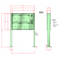 Preview: RENZ Quadra 4-seitig, Anlage mit Installationskasten, Kasten 370x330x145, 4-teilig, mit 2 Fußplatten, 10-0-19325