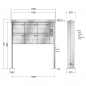Preview: RENZ PRISMA Edelstahl V4A-Ausführung, Anlage mit Installationskasten, Kasten 370x330x145, 6-teilig, mit 2 Fußplatten, 10-0-19379