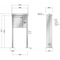 Preview: RENZ PRISMA Edelstahl V4A-Ausführung, Anlage mit Installationskasten, Kasten 370x440x145, 1-teilig Installationskasten senkrecht, mit 2 Fußplatten, 10-0-19381