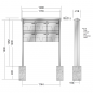 Preview: RENZ PRISMA Edelstahl V4A-Ausführung, Anlage ohne Installationskasten, Kasten 370x330x100, 6-teilig, zum Einbetonieren, 10-0-25485