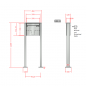 Preview: RENZ Basic (B) Edelstahl 3-seitig, Anlage ohne Installationskasten, Kasten 370x330x100, 1-teilig, mit Fußplatten zum Aufschrauben, 10-0-29012