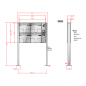 Preview: RENZ Basic (B) Edelstahl 3-seitig, Anlage mit Installationskasten, Kasten 370x330x100, 4-teilig, mit Fußplatten zum Aufschrauben, 10-0-29021