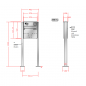 Preview: RENZ Basic (B) Edelstahl 3-seitig, Anlage mit Installationskasten, Kasten 370x330x100, 1-teilig Installationskasten waagerecht, mit Fußplatten zum Aufschrauben, 10-0-29025