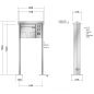 Preview: RENZ PRISMA Edelstahl V4A-Ausführung, Anlage mit Installationskasten, Kasten 370x330x100, 1-teilig Installationskasten senkrecht, mit 2 Fußplatten, 10-0-29601