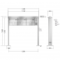 Preview: RENZ PRISMA Edelstahl V4A-Ausführung, Anlage mit Installationskasten, Kasten 370x330x100, 3-teilig, mit 2 Fußplatten, 10-0-29603