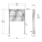 Preview: RENZ PRISMA Edelstahl V4A-Ausführung, Anlage mit Installationskasten, Kasten 370x330x100, 4-teilig, mit 2 Fußplatten, 10-0-29604