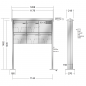 Preview: RENZ PRISMA Edelstahl V4A-Ausführung, Anlage mit Installationskasten, Kasten 370x330x100, 5-teilig, mit 2 Fußplatten, 10-0-29605