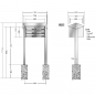 Preview: RENZ PRISMA Edelstahl V4A-Ausführung, Anlage ohne Installationskasten, Kasten 300x110x385, 6-teilig, zum Einbetonieren, 13-0-25741