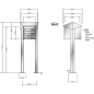 Preview: RENZ PRISMA Edelstahl V4A-Ausführung, Anlage ohne Installationskasten, Kasten 300x110x385, 3-teilig, mit 2 Fußplatten, 13-0-29738