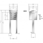 Preview: RENZ PRISMA Edelstahl V4A-Ausführung, Anlage ohne Installationskasten, Kasten 300x110x385, 4-teilig, mit 2 Fußplatten, 13-0-29739