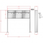 Preview: RENZ PLAN Edelstahl, Anlage ohne Installationskasten, Kasten 400x440x160, 3-teilig, mit Fußplatten zum Aufschrauben, 60-0-60083