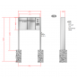 Preview: RENZ PLAN Edelstahl, Anlage mit Installationskasten, Kasten 300x440x160, 2-teilig, zum Einbetonieren, 60-0-60085