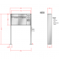 Preview: RENZ PLAN Edelstahl, Anlage mit Installationskasten, Kasten 300x440x160, 2-teilig, mit Fußplatten zum Aufschrauben, 60-0-60088