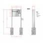 Preview: RENZ PLAN Edelstahl, Anlage mit Installationskasten, Kasten 400x440x160, 1-teilig Installationkasten senkrecht, zum Einbetonieren, 60-0-60090