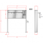 Preview: RENZ PLAN Edelstahl, Anlage mit Installationskasten, Kasten 400x440x160, 2-teilig, mit Fußplatten zum Aufschrauben, 60-0-60094