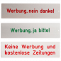 Preview: RENZ RSA2 Namensschild aus Metall für/gegen Werbung mit opt. Gehäuse - Variantenauswahl