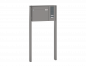 Preview: Freistehende Briefkastenanlage, RENZ Basic 3-seitig zum Einbetonieren, 10-0-10006 - Frontansicht,  Farbe: Graualuminium, Klingel: Rechts