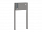 Preview: Freistehende Briefkastenanlage, RENZ Basic 3-seitig zum Einbetonieren, 10-0-10006 - Frontansicht,  Farbe: Graualuminium, Klingel: Links