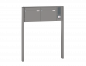 Preview: Freistehende Briefkastenanlage, RENZ Basic 2-teilig, 10-0-25054 - Frontansicht,  Farbe: Graualuminium, Klingel: Rechts