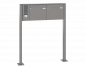 Preview: Freistehende Briefkastenanlage, RENZ Basic 2-teilig, 10-0-29007 - Frontansicht,  Farbe: Graualuminium, Klingel: Links