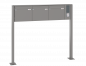 Preview: Freistehende Briefkastenanlage, RENZ Basic 3-teilig, 10-0-29008 - Frontansicht,  Farbe: Graualuminium, Klingel: Rechts