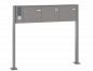 Preview: Freistehende Briefkastenanlage, RENZ Basic 3-teilig, 10-0-29008 - Frontansicht,  Farbe: Graualuminium, Klingel: Links