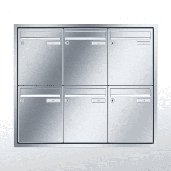 RENZ Eckrahmen Edelstahl V4A-Ausführung, Anlage ohne Installationskasten, Kasten 260x330x100, 6-teilig, 10-0-25895