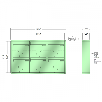 RENZ RS 2000, Anlage ohne Installationskasten, Kasten 370x330x145, 6-teilig, 10-0-35923