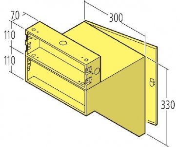 RENZ Mauerdurchwurfkasten, Entnahmetür aus Stahl, ausziehbarer Kasten 300x220x205, 1-teilig, 13 ltr., 14-0-14703