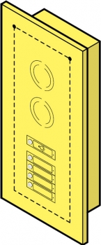 RENZ Klingelanlage-Unterputz, Edelstahl V4A-Frontplatte eckig 200x390x13, mit 1-4 Klingeln, 16-0-16380, 16-0-16381, 16-0-16382, 16-0-16383