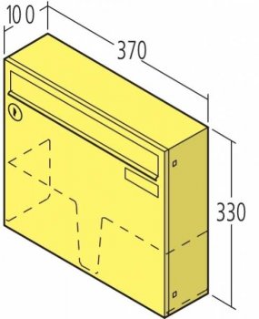 RENZ Standard CLASSIC Wandbriefkasten, Stahl, Kasten 370x330x100, 12 ltr., 17-1-19113