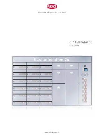 RENZ Gesamtkatalog 31. Ausgabe für Briefkästen und -anlagen