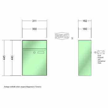 RENZ PLAN, Anlage ohne Installationskasten, Kasten 300x440x160, 1-teilig, 60-0-60024