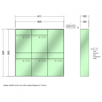 RENZ PLAN, Anlage ohne Installationskasten, Kasten 300x440x160, 5-teilig, 60-0-60325