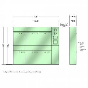 RENZ PLAN, Anlage mit Installationskasten, Kasten 300x440x160, 6-teilig, 60-0-60338