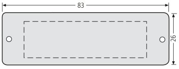 RENZ ALU Namensschild, 83x26, mit Papiereinlage und Plexiglas, verschraubt, 97-9-00211